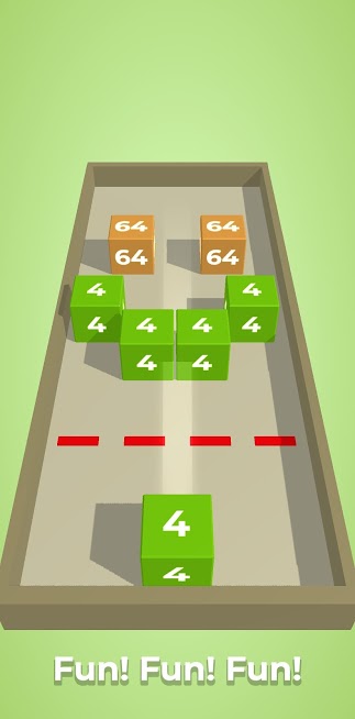 Chain Cube: juego de fusión 3D de 2048